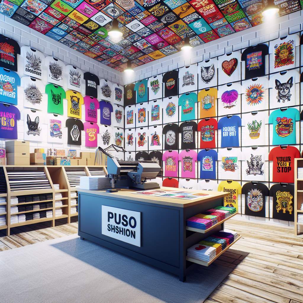 Festival street vendors attracting customers with instant DTG print services