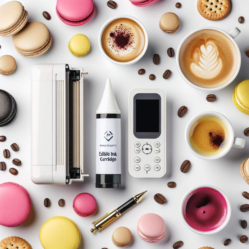 Café design studios merging neo-futuristic aesthetics with printed coffee art for immersive spaces