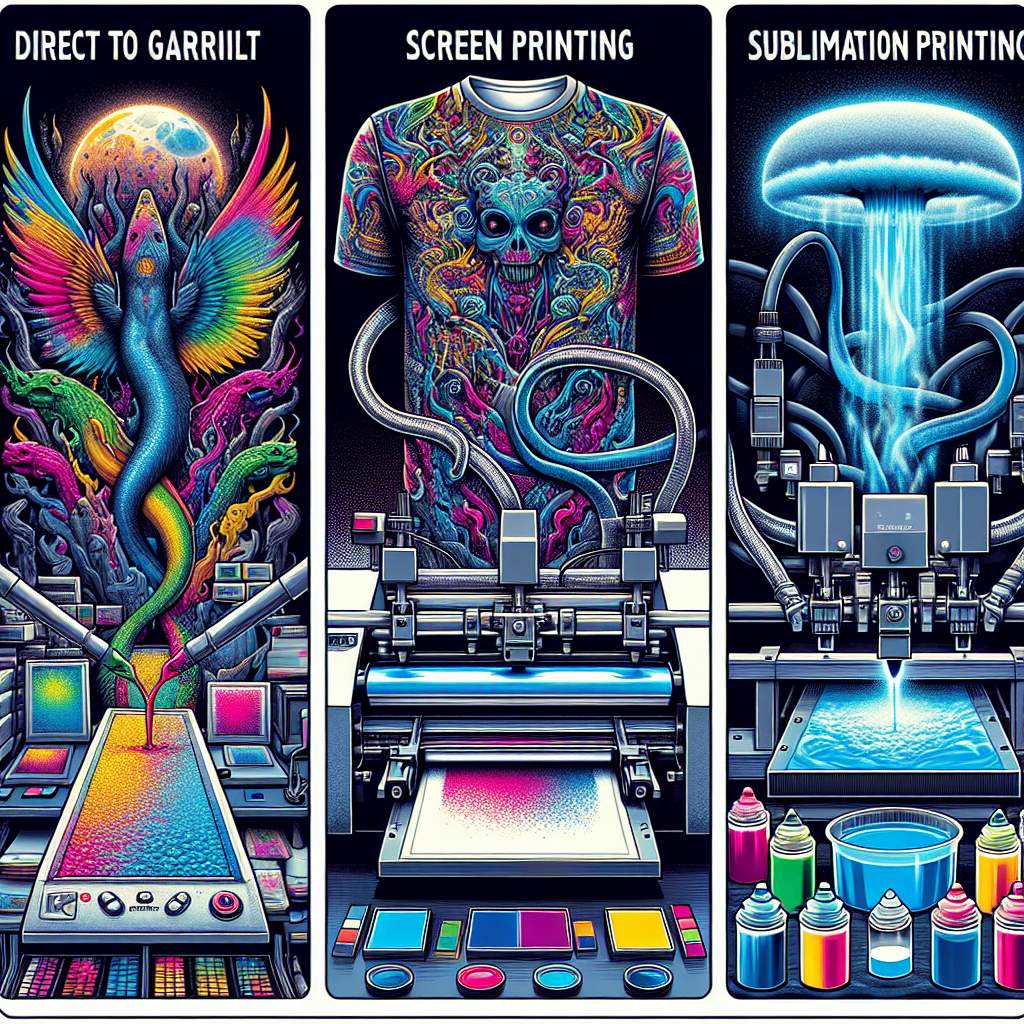 Comparing Methods: dtg vs screen printing vs sublimation printer for t-shirts