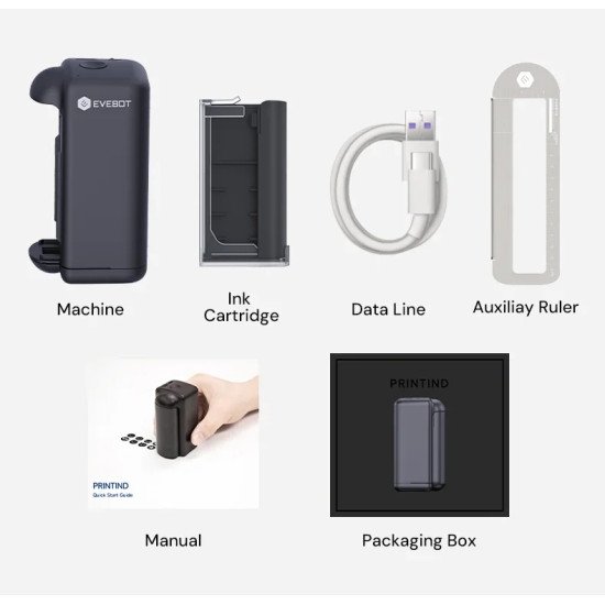 PrintInd Ultra Portable Handheld Inkjet Printer PrintInd Ultra Portable Handheld Inkjet Printer