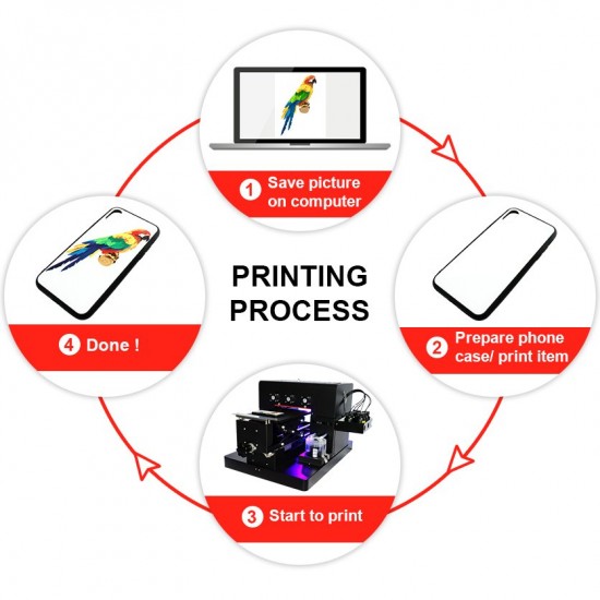 A4 Size LED UV Flatbed Printer Multi-Function Phone Case Printer
