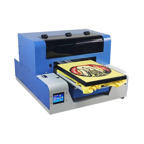 A3 DTG printer printing full-color designs on cotton and polyester T-shirts