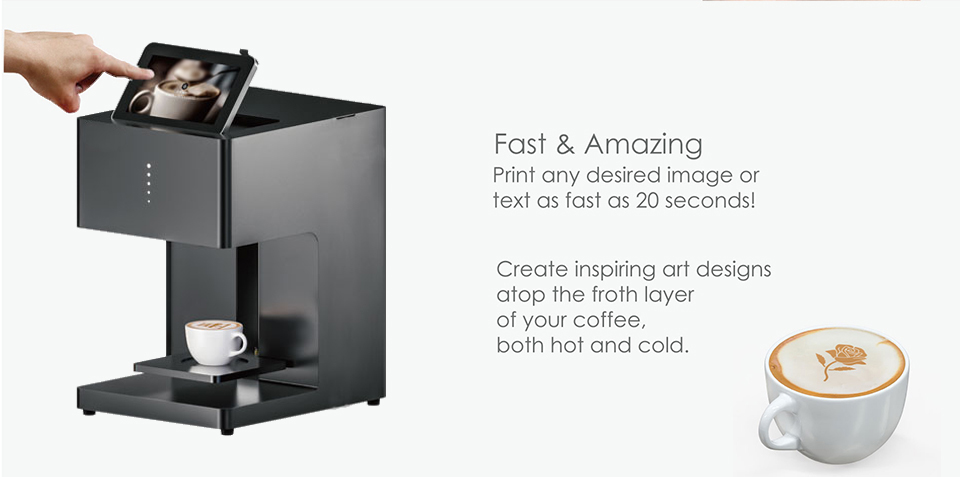 3D Digital Portable Coffee Printer HY3422 with Full Color Edible Ink - Buy  New latte art printing flatbed digital printer machine cappuccino coffee  foam printer, Selfie coffee printer/latte art coffee printer/Digital Coffe